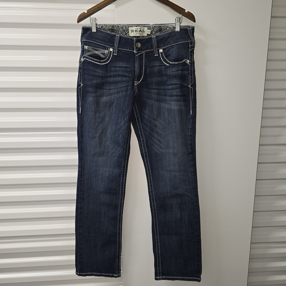 Ariat REAL Denim Womens Jeans 34x31 Medium Wash Stretch Bootcut Western